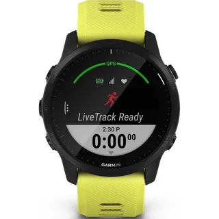 Garmin Forerunner 945 LTE 45 mm Kunststoffgehäuse schwarz Silikonarmband gelb One Size