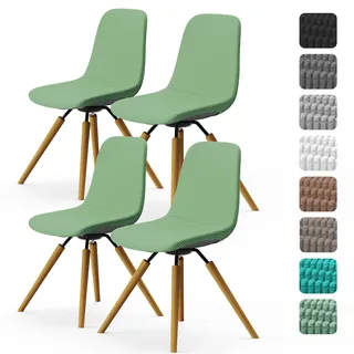 Dioxide Stuhlhussen 4er Set, Stretch Stuhlbezug Esszimmerstühlhussen Universal Stuhlhussen Abnehmbarer Waschbarer Stuhlabdeckung für Esszimmer,Hotel,Bankett,Hochzeit(Grün)