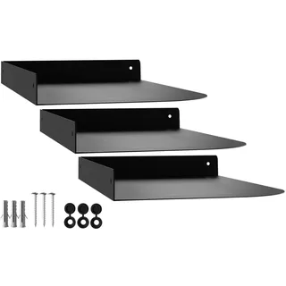 SOTECH 3er Set Eckregal Hover-XIV 300 x 200 x 30 mm schwarz Wandmontage | Schweberegal inkl. Befestigungsset modernes Wandboard für Bad Küche oder Wohnzimmer