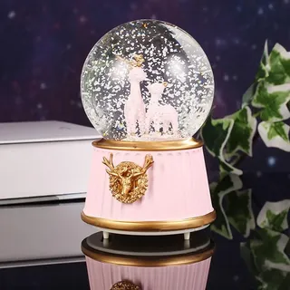 Schneekugel mit Musik Schüttelkugel Dekofigur Musikalische Schneekugel Deko Spieluhr Kristallkugel Leuchtende Glaskugeln Musik Traumkugeln für Mädchen Kinder Geburtstag Party Weihnachten Ostern