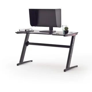 MC RACING Gaming Tisch mit LED Beleuchtung RGB Gaming Schreibtisch MDF Carbon Look, Basic 5