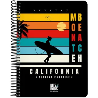 Grafoplás Notizbuch, 80 Blatt, kariert, 4 x 4, 90 g, Kunststoffeinband, Spiralbindung, Spiralbindung, Kollektion von Bits&Bobs Pop Up Design California, FSC-zertifiziert