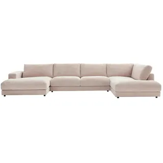 Hom`in Wohnlandschaft , Taupe , Kunststoff , Füllung: Schaumstoff, Federn , Ottomane links, U-Form , 425x224 cm , Goldenes M, DGM-Klimapakt , Typenauswahl, Stoffauswahl, planbar, seitenverkehrt erhältlich, Hocker erhältlich , Wohnzimmer, Sofas & Couches, Wohnlandschaften, Wohnlandschaften in U-Form
