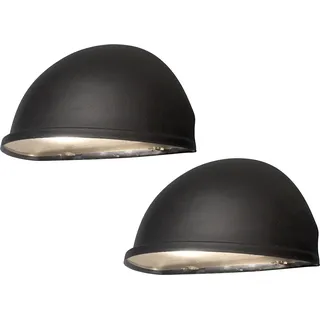 2 Stk Konstsmide Downlight Wandleuchte TORINO schwarz, Beleuchtung außen Haus