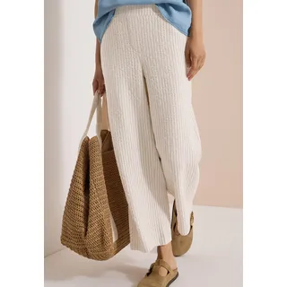 7/8-Hose CECIL "Style Neele", Damen, Gr. XXL (46), Länge 26, grain beige (länge 26), Web, Obermaterial: 73% Viskose, 25% Polyester, 2% Elasthan. Futter: 100% Polyester, gestreift, bequem 7/8-Länge, Hosen 7/8-Hose, Seersucker-Qualität, Streifenmuster, Loose Fit