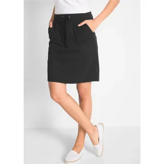 Bleistiftrock BONPRIX, Damen, Gr. 36/38 (S), schwarz, Web, Obermaterial: 95% Baumwolle, 5% Elasthan, gerade kniefrei, Röcke Bleistiftrock, aus weichem Sweatmaterial, mit Stretch-Anteil, Bleistift-Schnitt