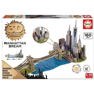 Educa 3D Puzzle - Holzpuzzle Brooklyn Bridge Manhattan Dream 160 Teile