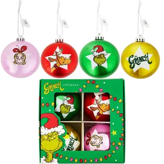 Die Grinch-Weihnachtskugeln Christbaumschmuck, 4er-Pack