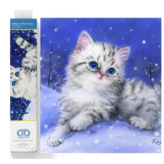 Diamond Dotz Diamond Painting Katze im Schnee