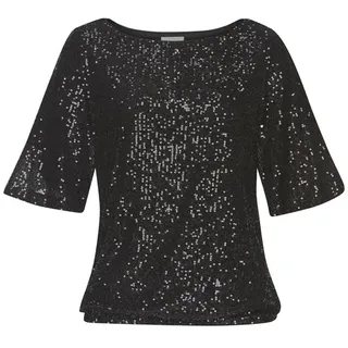 LASCANA Paillettenshirt Schwarz 36/38