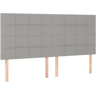 vidaXL Kopfteil mit Karosteppung 180/5 cm, 118/128 cm Hoch, aus Stoff, in Hellgrau , Textil , 5x128x180 cm , Bett-Kopfteile
