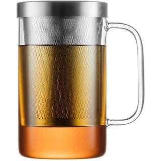 GAIWAN PURE550S: Teetasse mit Sieb und Deckel, Teeglas mit Sieb, Teeglas mit Henkel, 500ml Nutzvolumen, 30 Jahre Garantie auf das Edelstahlsieb