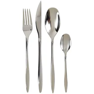 Butlers Besteck (4er-Set) Marquess gerillt , Silberfarben , Metall , Besteck, Besteck-Sets
