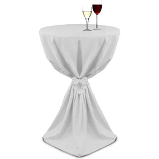 Beautissu Giulia Stehtischhusse ø 80 cm Weiß