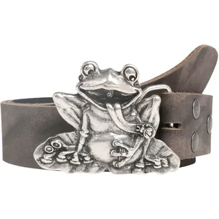 rettungsring gürtel Ledergürtel mit Frosch-Koppelschließe im Vintage-Look,