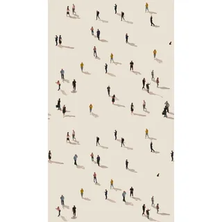 Livingwalls Fototapete Menschen in Beige, Bunt - hochwertige Vliestapete 398671 mit Motiv auf 1,59 m x 2,80 m - Made in Germany