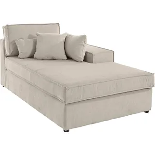 OTTO home Ottomane "Florid", 100x75x162 cm Struktur Ottomane, rechts beige/beige