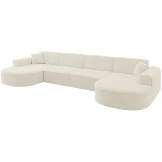 altdecor Eckcouch Polyester 6-Sitzer Beige