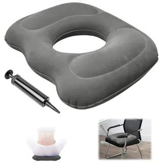 Euablfo Multifunktionales Sitzkissen, Hämorrhoiden Sitzkissen, Aufblasbares Orthopädisches Rundkissen, Orthopädisches Sitzkissens mit Luftpumpe, für Steißbein Dekubitus Rollstühle Sitzring