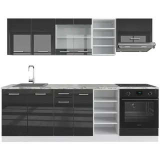 Vicco Küchenzeile R-Line 240 cm Anthrazit Hochglanz/Weiß