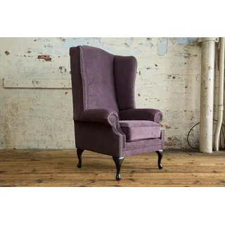 Chesterfield Design Sofa Sessel Couch Polster Luxus Textil Couchen Ohrensessel - Lila