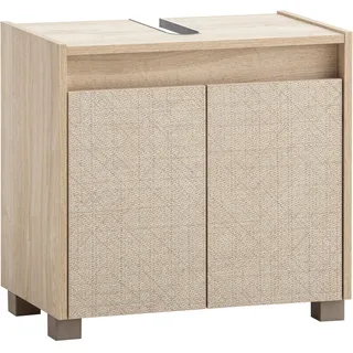 Schildmeyer Waschbeckenunterschrank Sander 56,9 x 54,6 x 33 cm Weiß/Eiche