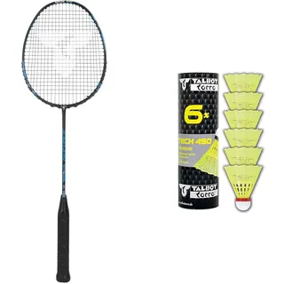 Talbot Torro Badmintonschläger Isoforce 411 & Unisex Talbot-torro Tech 450 badmintonbolde - 6 STK. dåse Sporting Goods, Korb: Gelb Rot/Schnell, Einheitsgröße EU