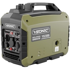 YSONIC 2000 Watt Wechselstrom-Generator Inverter mit 2x USB, 230 V Steckdose - 58dB leiser leichter Stromgenerator, Benzinbetrieb - Notstromaggregat mit Leistung und Ölstand-Alarm