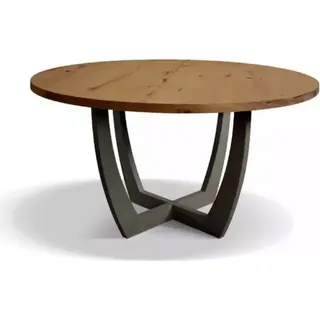 Rund Esstisch Holz runden Küchentisch Esstische Stil modern braun 140cm - Braun