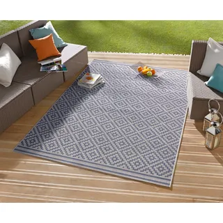 HANSE HOME Raute Outdoor-Teppich 200 x 290 cm Blau/Weiß