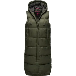 Steppweste MARIKOO "Marikoo Sayorii Damen Winter Weste B967", Damen, Gr. L, grün (schwarz olive), Obermaterial: 100% Polyester PES., Westen Steppweste