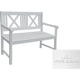Garden Pleasure Gartenbank MALMÖ 2-Sitzer B 120 x T 59 x H 89 cm, Farbe: Weiß - Weiß