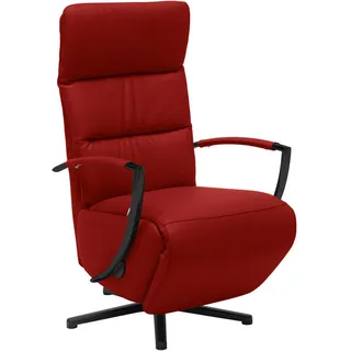 Cantus Relaxsessel , Rot , Leder , Echtleder , Color-Finish-Leder , 64x112x80 cm , Fußauswahl, Lederauswahl, Stoffauswahl, Relaxfunktion , Wohnzimmer, Sessel, Ledersessel