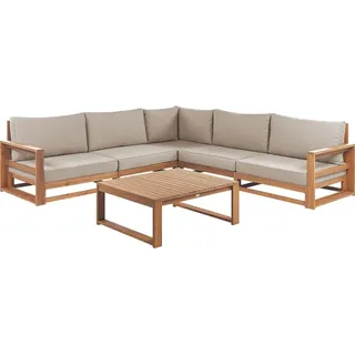 Beliani Timor II Loungeset 5-Sitzer hellbraun/taupe