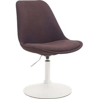 CLP Esszimmerstuhl Maverick Stoff drehbar und stufenlos verstellbar creme Gestell Farbe weiß - Beige