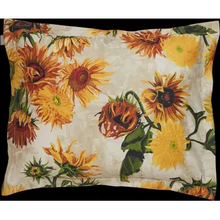 GANT Sunflower Print Satin-Kissenbezug einzeln Farbe Warm Yellow Größe 80x80 - Gelb