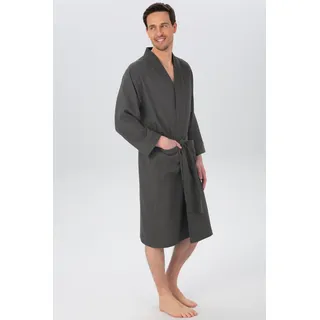 Unisex-Bademantel OTTO HOME "Vanessa, ideal für Sauna & Spa, Hotelbademantel, Morgenmantel" Gr. XXXL, grau (anthrazit), 3XL, Baumwolle, Hausmäntel, Unisex-Bademantel, Taschen, Damen & Herren, Waffelpiqué, sehr leichte Qualität, S-3XL, Topseller