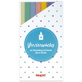 Pracht Creatives Hobby 7050-515 Verzierwachsplatten Pastell-Mix, 6 halbe Platten, ca. 200 x 50 x 0,5 mm, Wachsplatten zum Modellieren und Verzieren von Kerzen