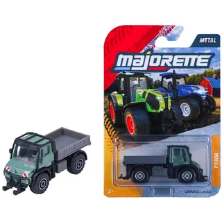 Majorette Farm Premium Unimog U530 – Die-Cast Modell in Grün/Grau mit Freilauf und beweglichen/öffnenden Teilen – Robustes Sammler- und Spielmodell