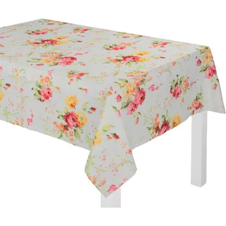 Tischdecke WIRTH "MONTROSE" Gr. 5, rot (rot, gelb), B:130cm L:220cm, Polyester, Tischdecken, Tischdecke, oval