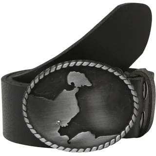 Ledergürtel RETTUNGSRING GÜRTEL, Damen, Gr. 100, schwarz, Leder, unifarben, Gürtel Ledergürtel, Schließe »Neustadt Schwarz Satiniert Mit Swarovski-Kristall Veredelt«
