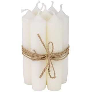 IB Laursen - Taper candles short candles - white - burn time: 4.5 hours - set of 6