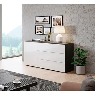 OTTO home PARIS 111 x 68 x 39 cm schwarz-weiß hochglänzend