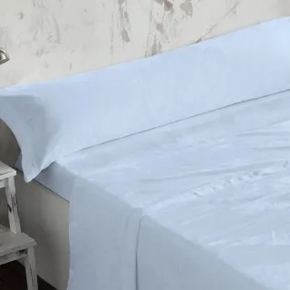BURRITO BLANCO Blatt-Satz Coralina 4 Zimmer (Kochfeld, 2-teilig und verstellbares Bodenblech) für Doppelbett 180x190 cm bis 180x200 cm, Blau Celeste
