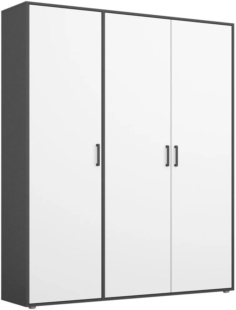 Bild von Möbel Drehtürenschrank Grau, Weiß, - 140x194x53 cm