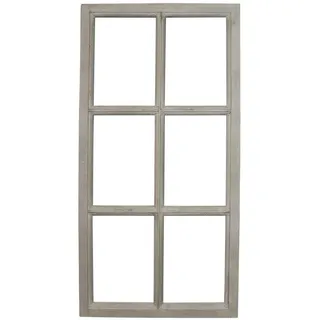 Posiwio Deko-Fensterrahmen Holz- Rahmen Fenster-Attrappe Holz grau Vintage