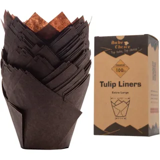 Muffinform Papier 6cm,100 Stück xxl Muffinform Papier Tulpen,Braun