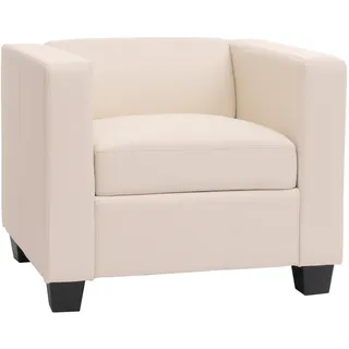 MCW Sessel Lille Kunstleder 86 x 70 x 75 cm Weiß mit Rollen