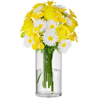 HYCKee 30 cm Glasvase, Moderne zylindrische Vase, Vase aus klarem Glas, Blumenkübel für Orchideen, Rosen, Tulpen, Pampasgras, Kornblumen, Kerzen und mehr