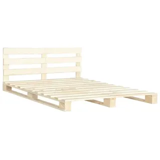 vidaXL Palettenbett Massivholz Kiefer 200×200 cm - Braun